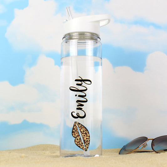 Personalised Leopard Lips Water Bottle from Heartfelt Gifts