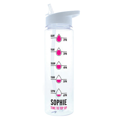 Personalised Pink Hydration Tracker Water Bottle - image 2