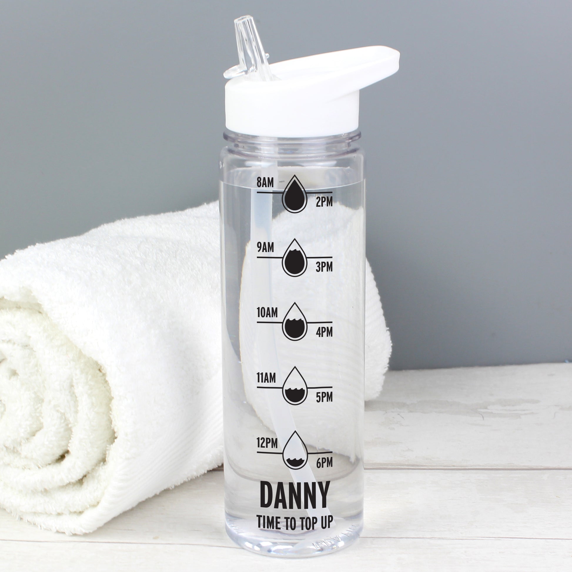 Personalised Black Hydration Tracker Water Bottle from Heartfelt Gifts