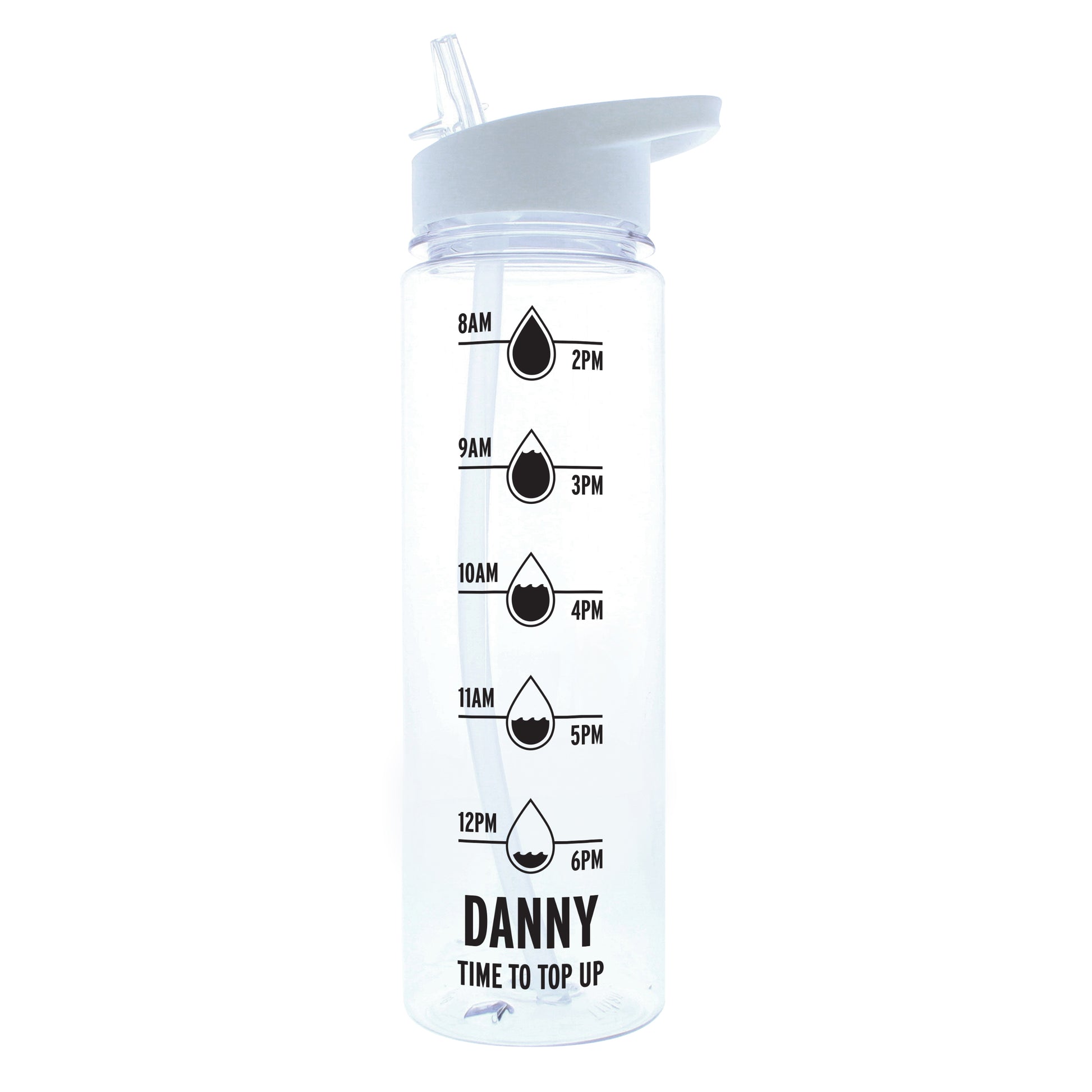 Personalised Black Hydration Tracker Water Bottle - image 2
