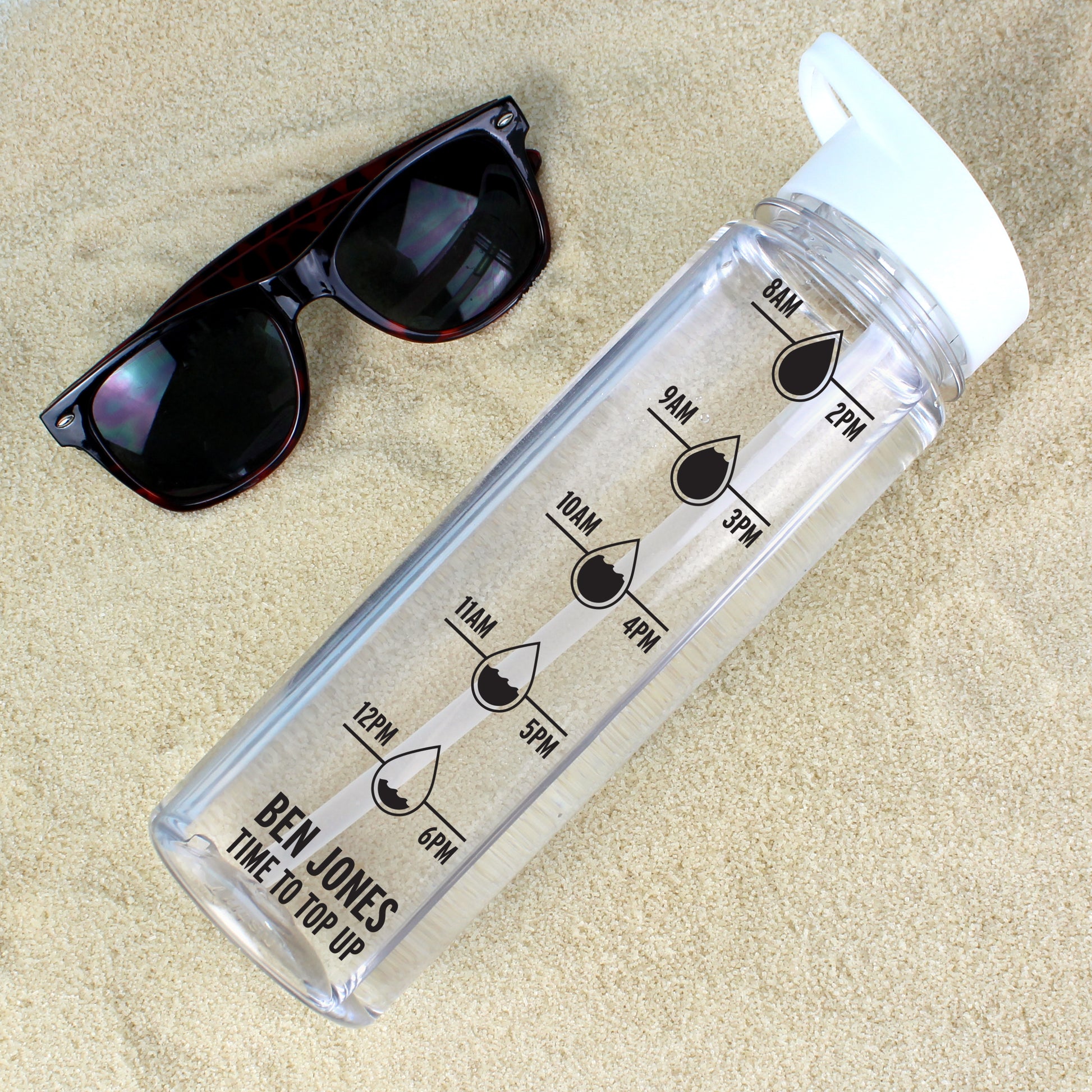 Personalised Black Hydration Tracker Water Bottle - image 3