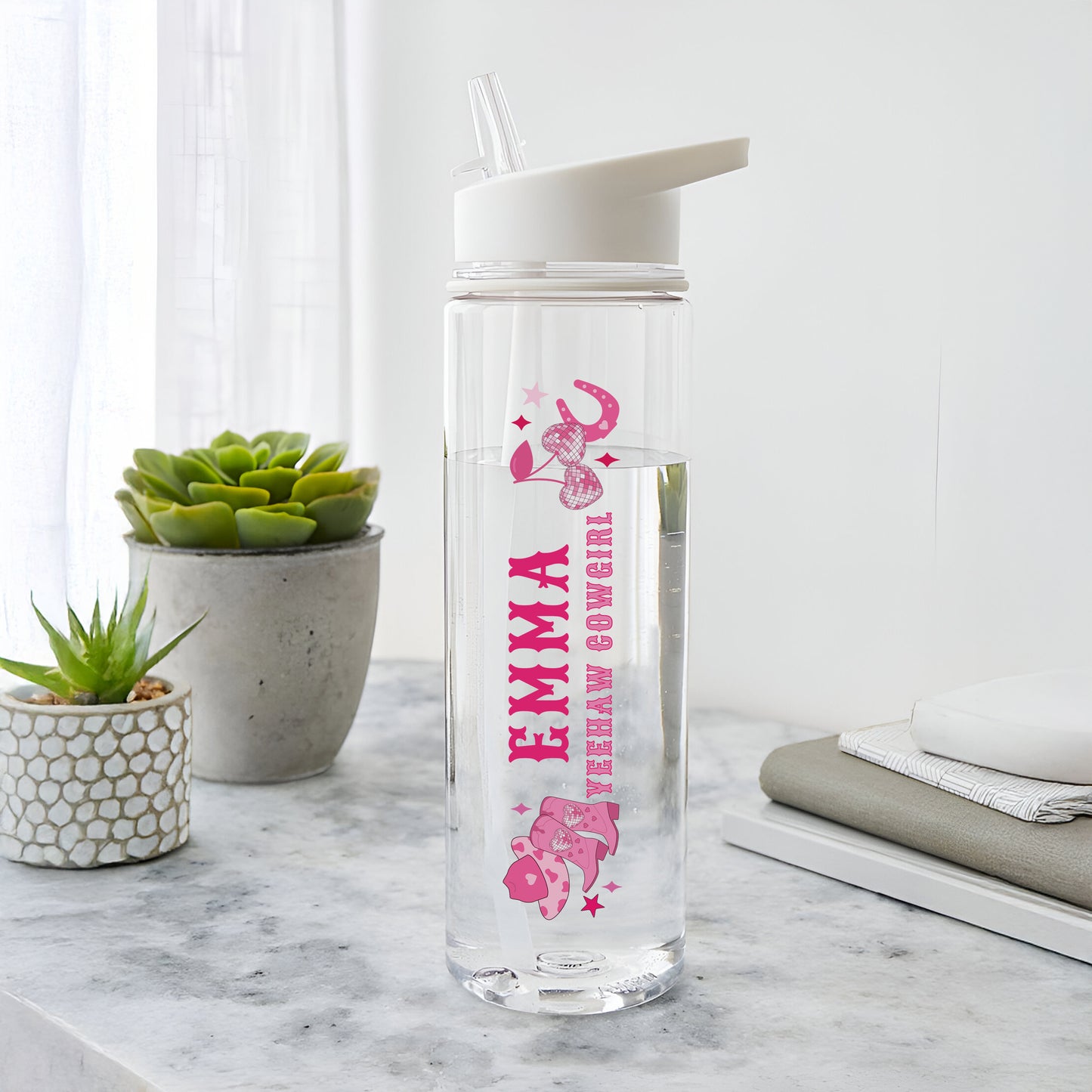 Personalised Cowgirl Water Bottle – Pink Western Birthday Gift for Her - image 2
