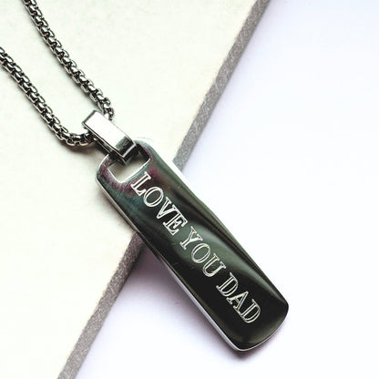Personalised Men's Stainless Steel Long Bar Necklace