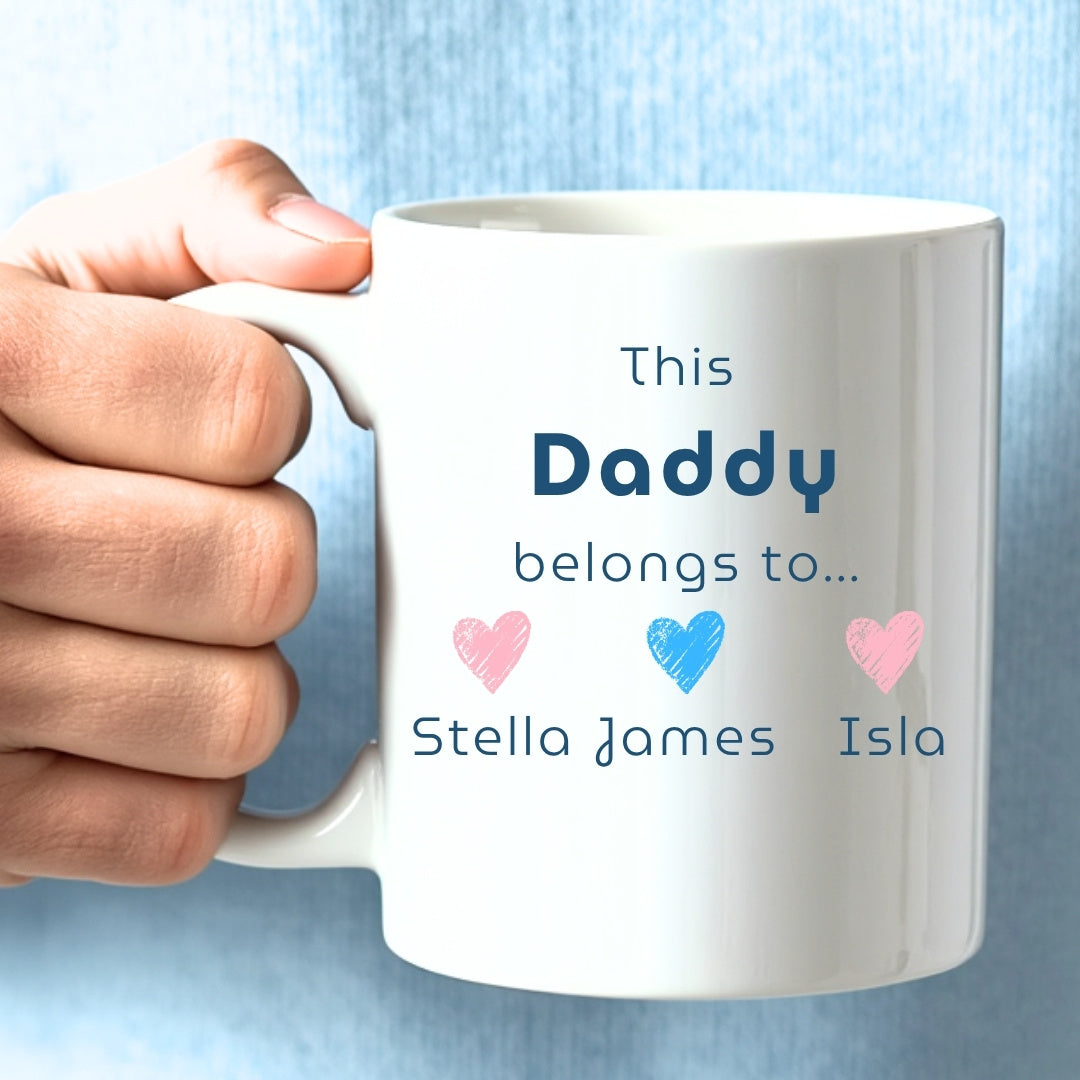 Personalised This Daddy Belongs To ceramic mug
